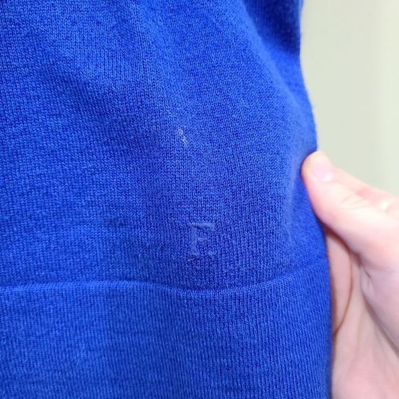 Faconnable Mens 1/4 Zip Pullover Sweater Large Blue Knit Designer Classic Preppy - Picture 4 of 11